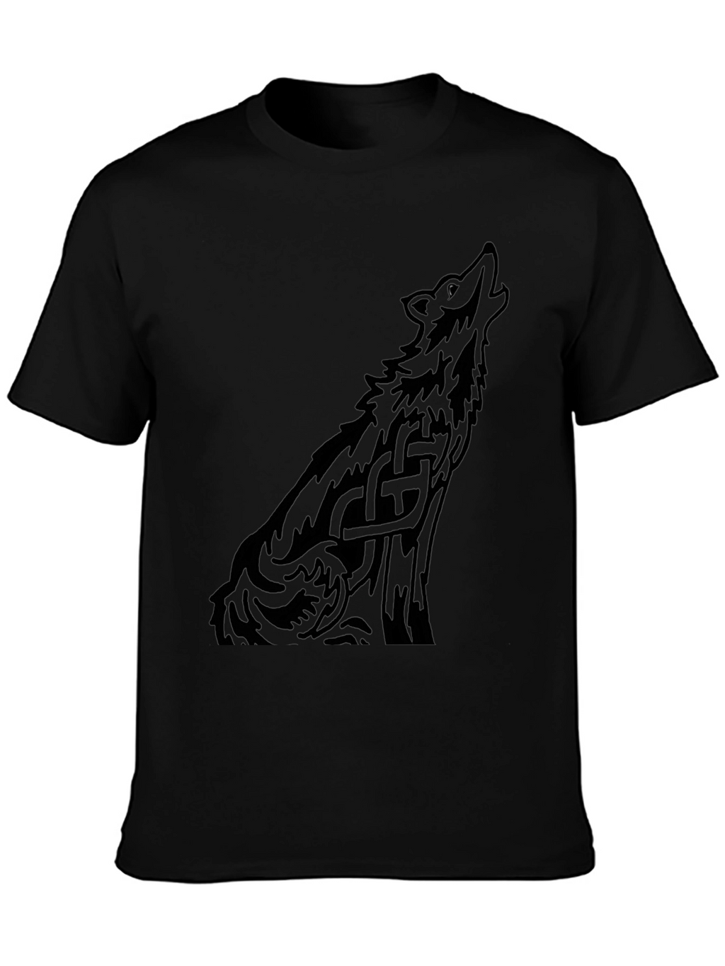 Mens Black Wolf Graphic Print T-Shirt