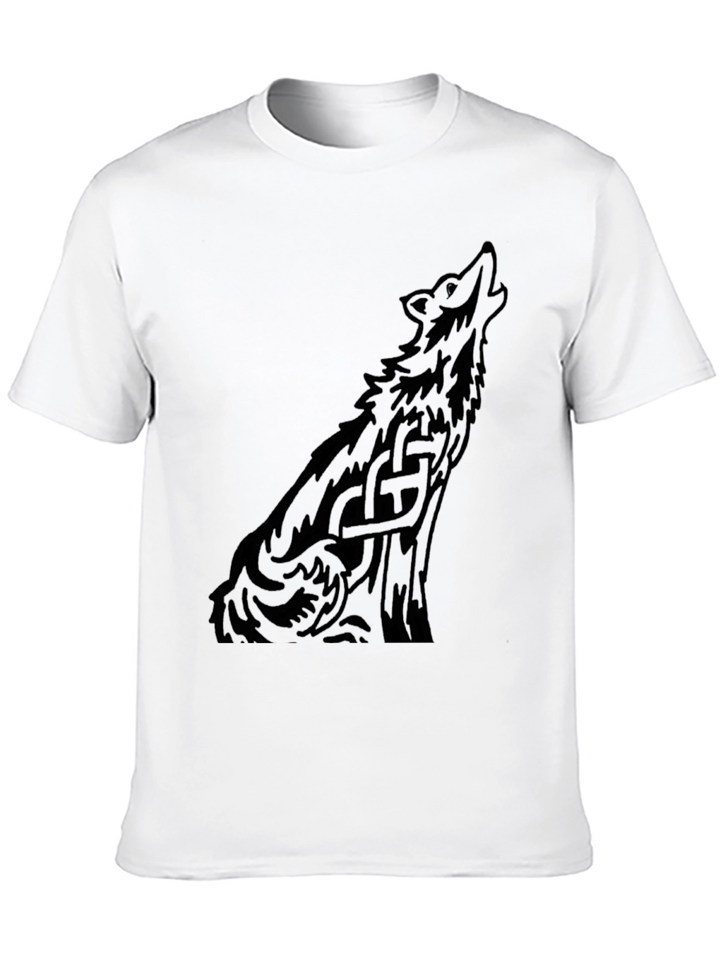 Mens Black Wolf Graphic Print T-Shirt