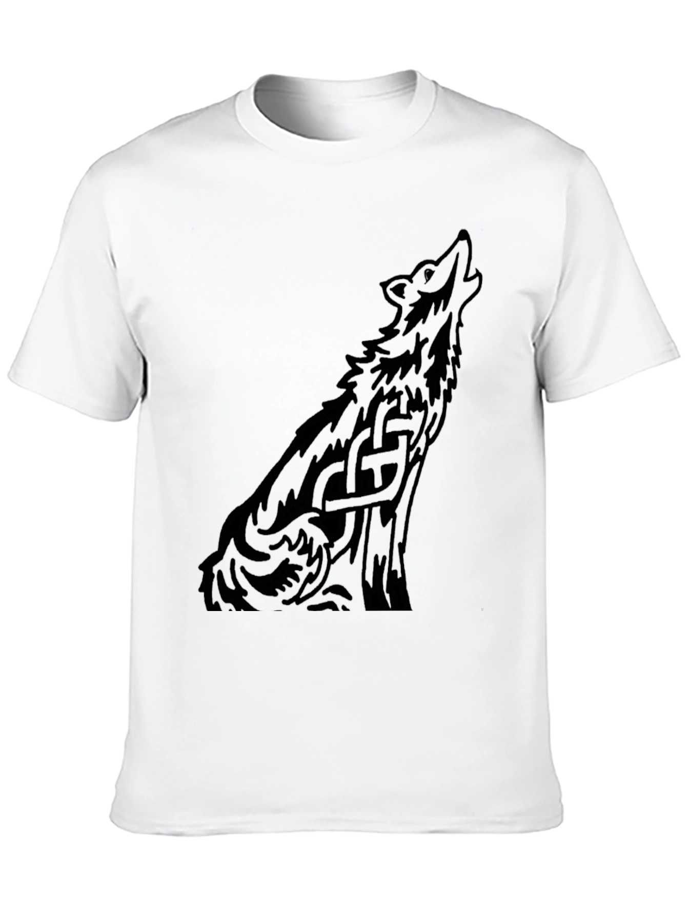 Mens Black Wolf Graphic Print T-Shirt