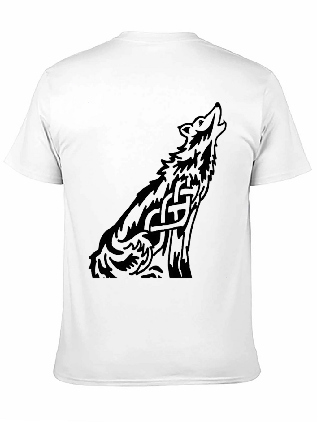 Mens Black Wolf Graphic Print T-Shirt