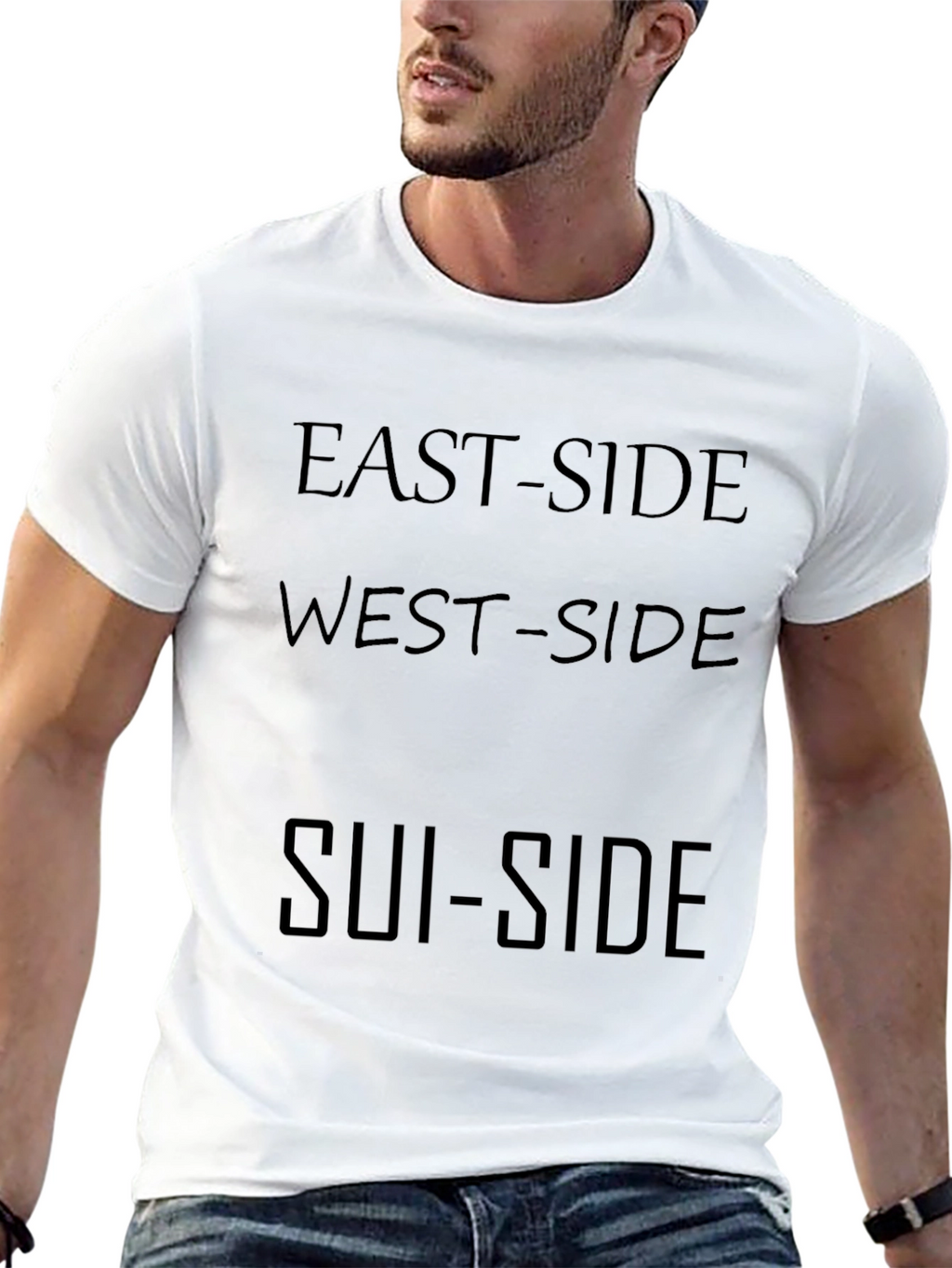 East-Side West-Side Sui-Side Black T-Shirt