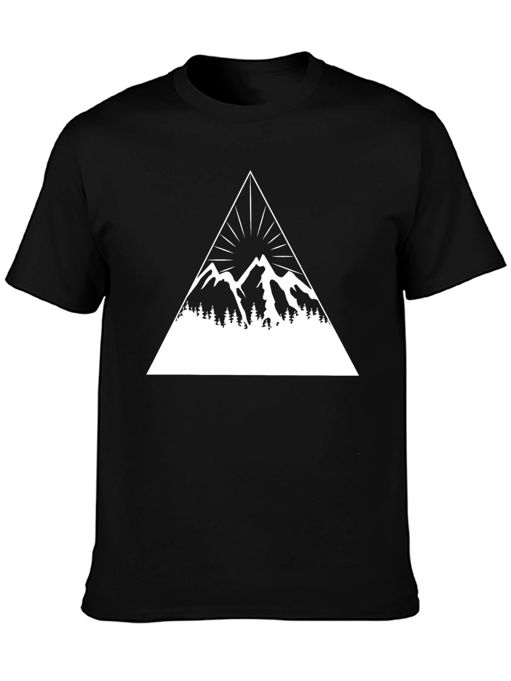 Mountain Peak Graphic Tee - Black Cotton Blend