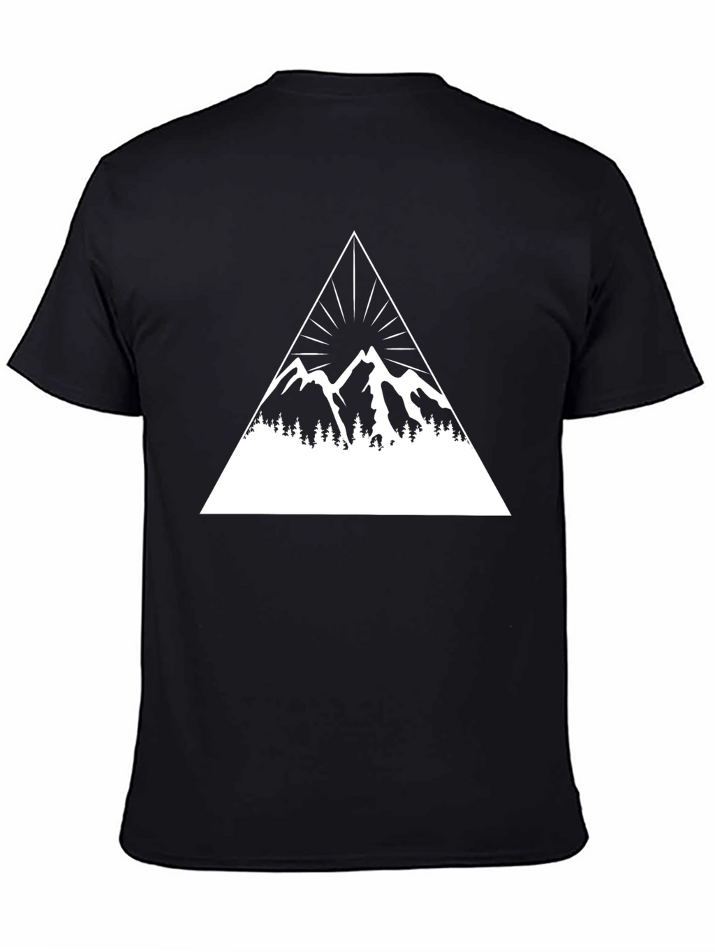 Mountain Peak Graphic Tee - Black Cotton Blend