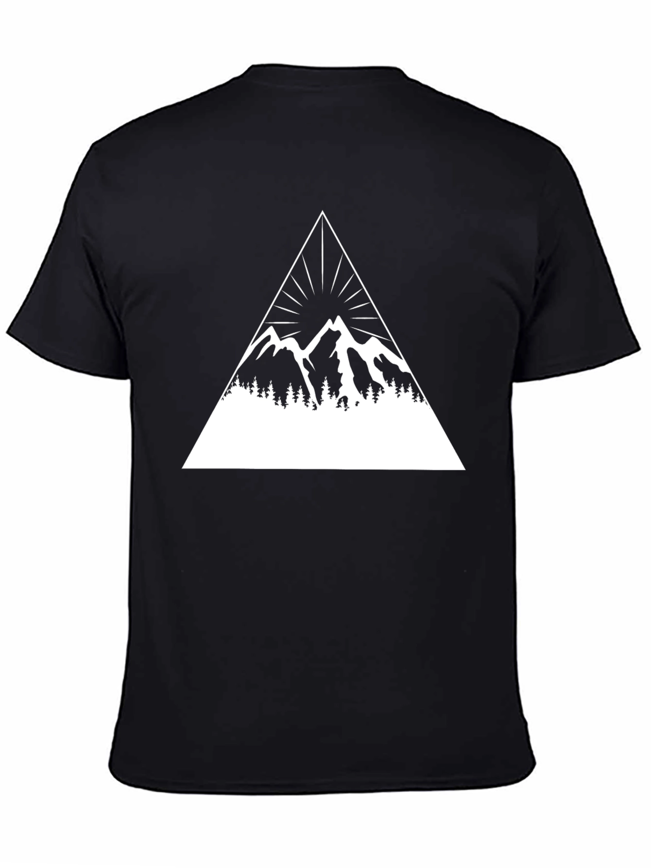 Mountain Peak Graphic Tee - Black Cotton Blend