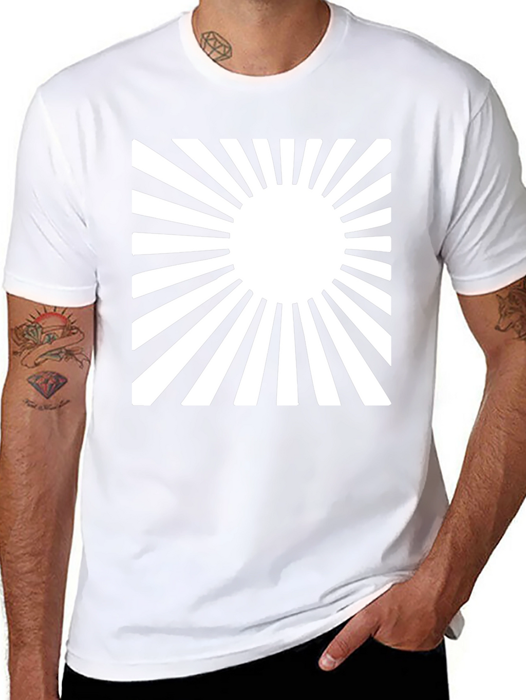 Rising Sun Graphic Tee - Black Cotton Casual Shirt
