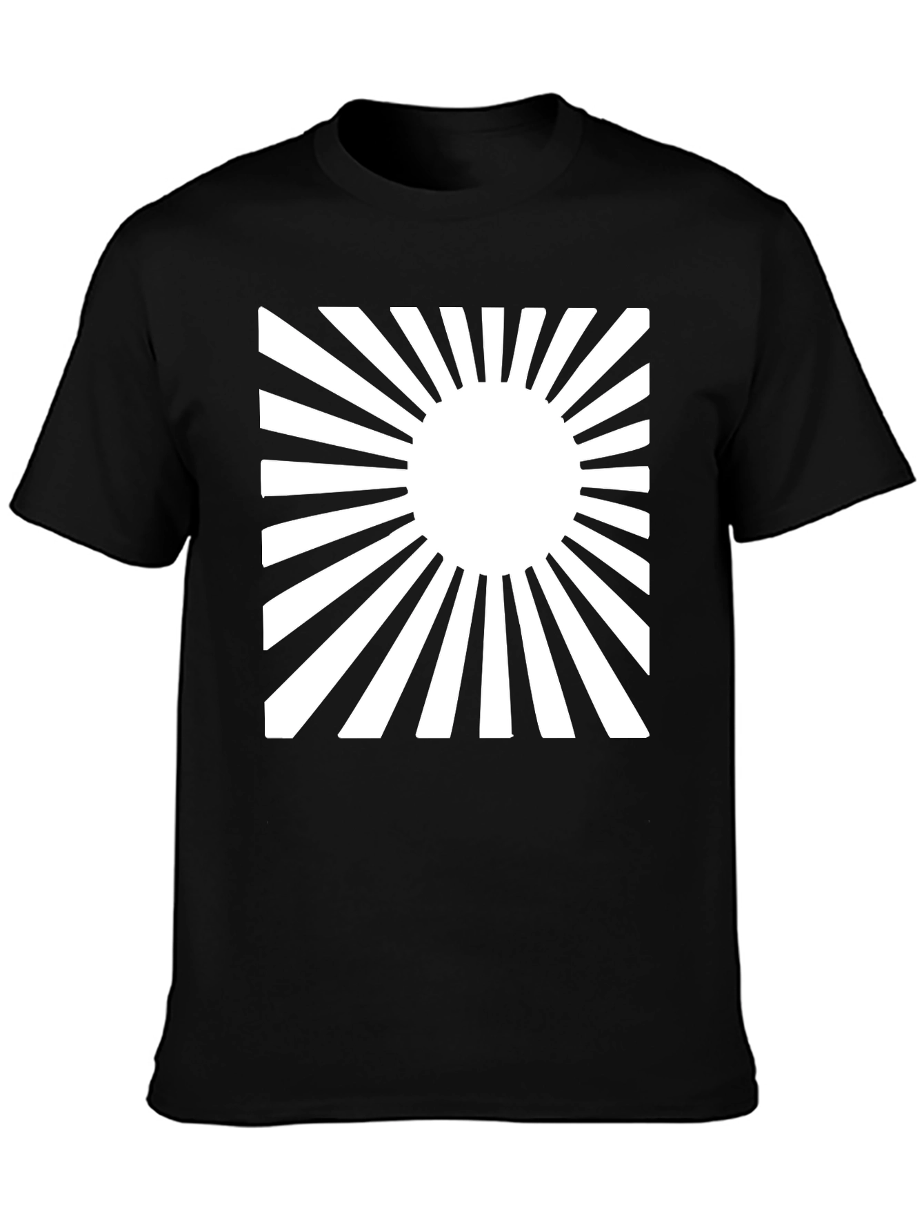 Rising Sun Graphic Tee - Black Cotton Casual Shirt