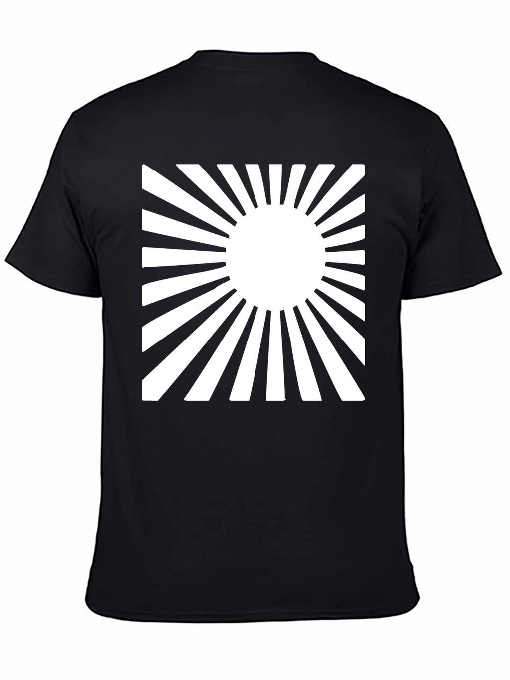 Rising Sun Graphic Tee - Black Cotton Casual Shirt