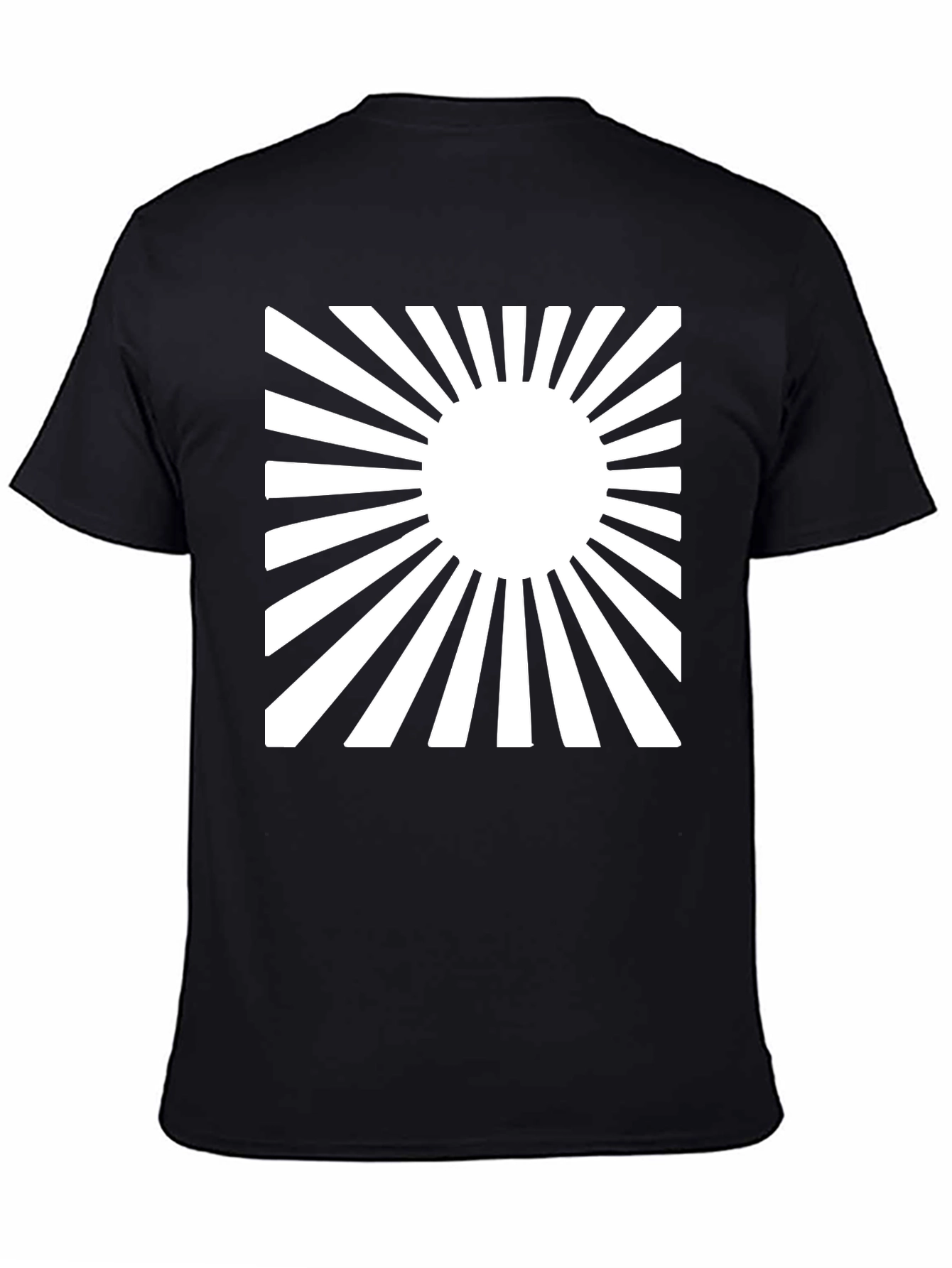 Rising Sun Graphic Tee - Black Cotton Casual Shirt