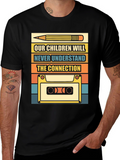 Retro Cassette Tape & Pencil T-Shirt