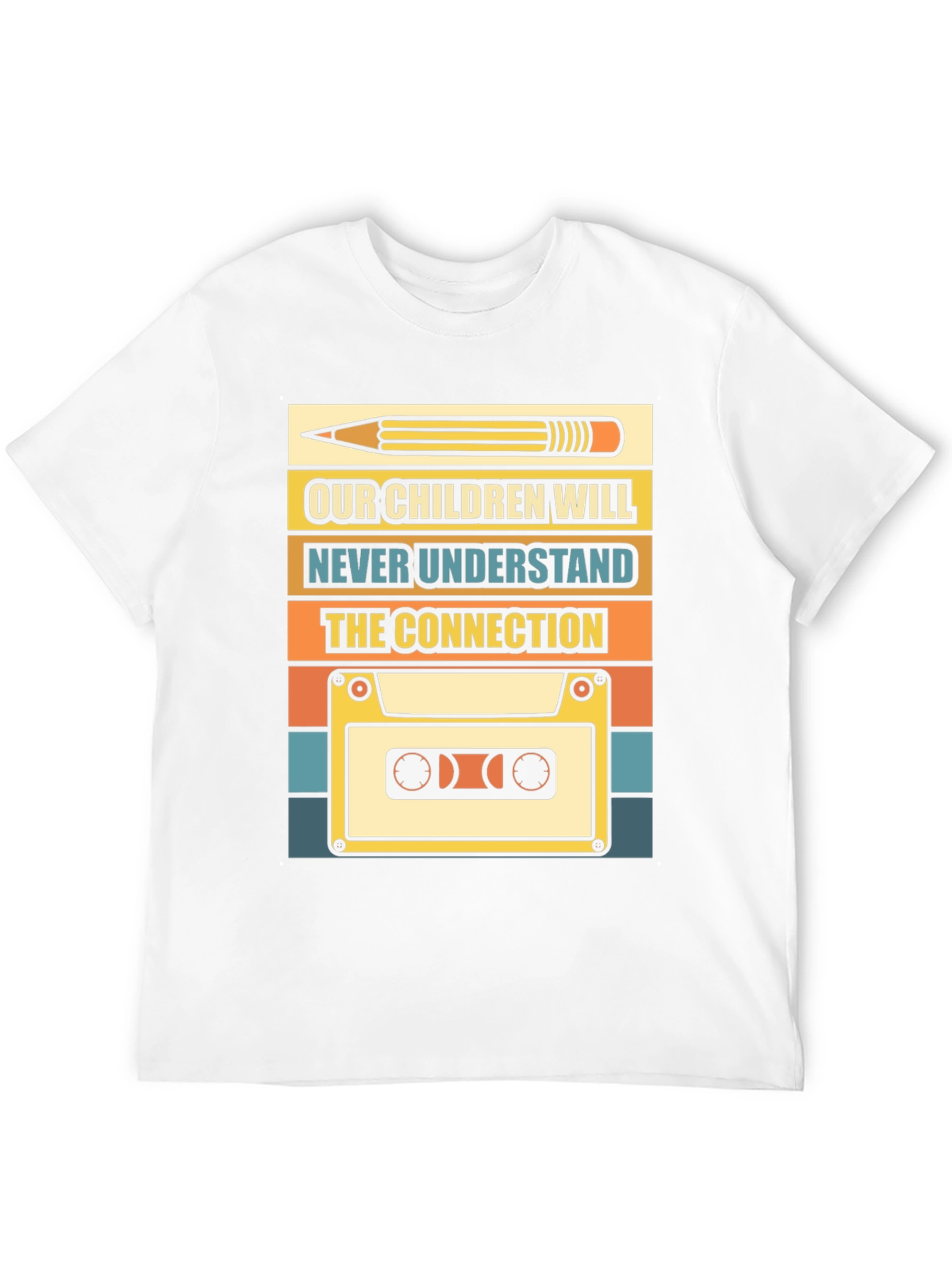 Retro Cassette Tape & Pencil T-Shirt