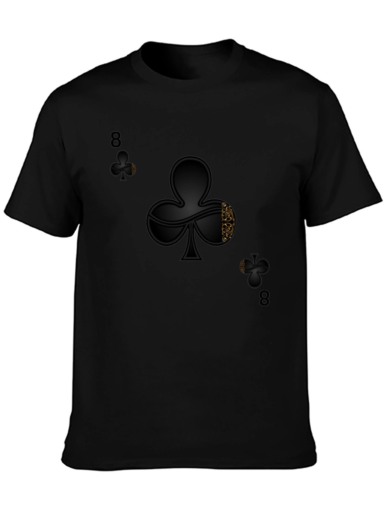 8 of Clubs Graphic Tee - Stylish Black T-Shirt