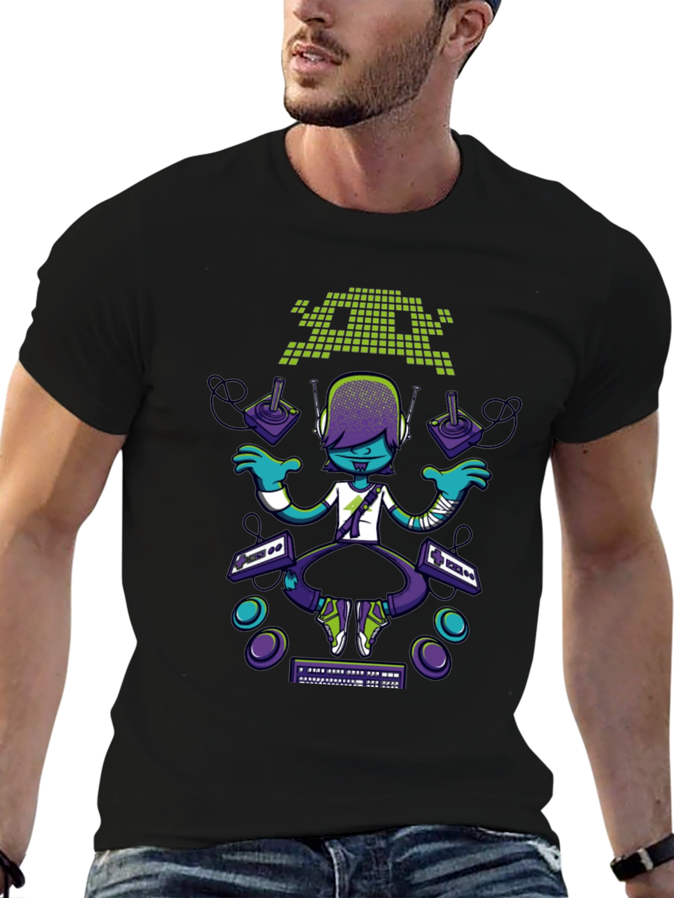 Gamer Style T-Shirt - Retro Pixel Design
