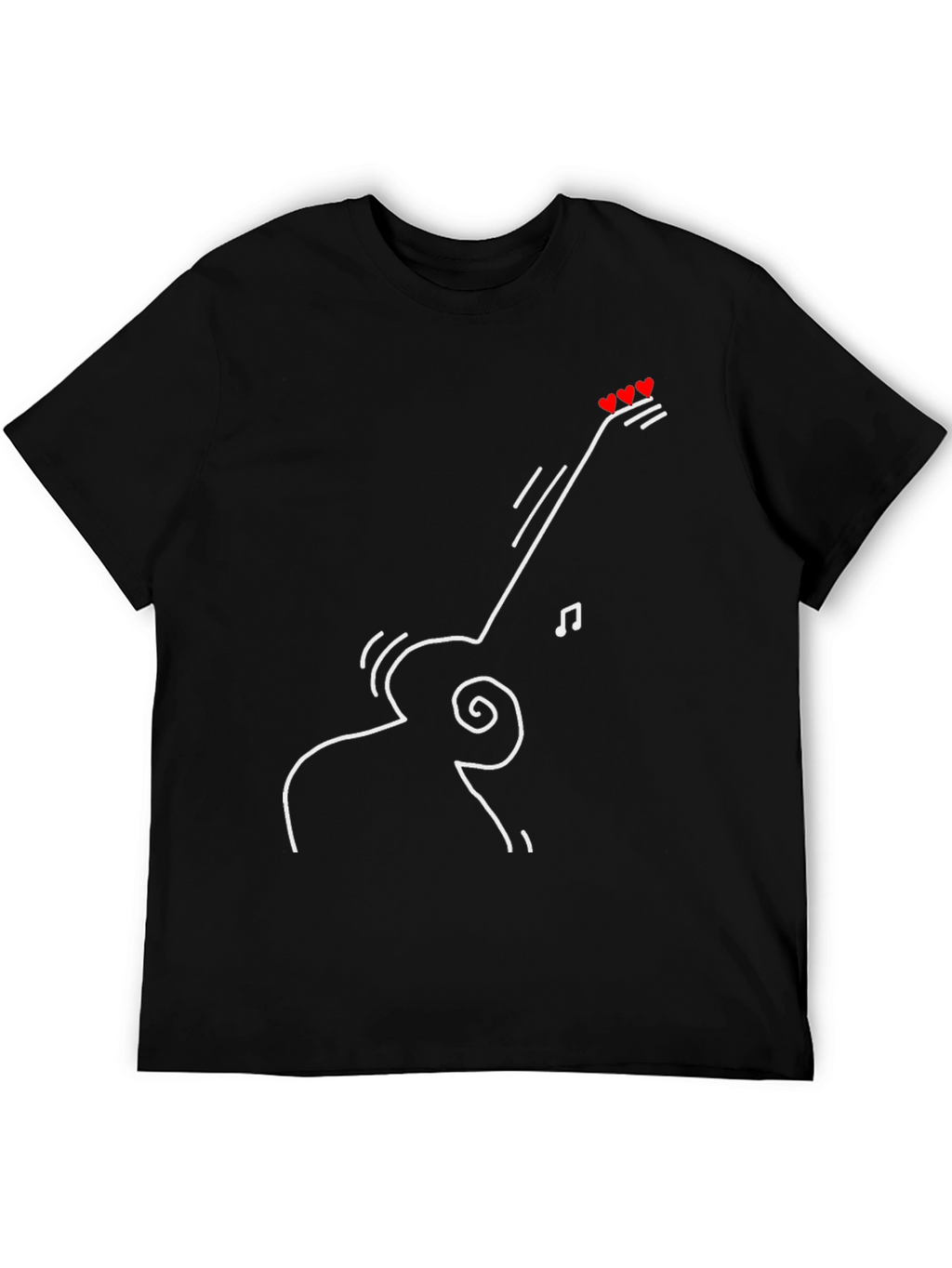 Guitar Heart Tee - Black Graphic T-Shirt