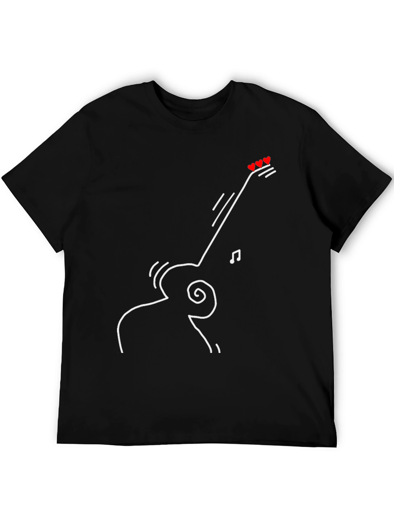 Guitar Heart Tee - Black Graphic T-Shirt