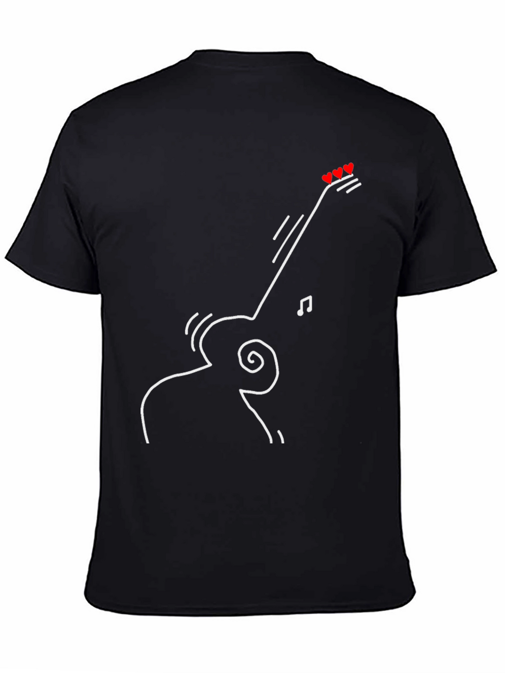 Guitar Heart Tee - Black Graphic T-Shirt