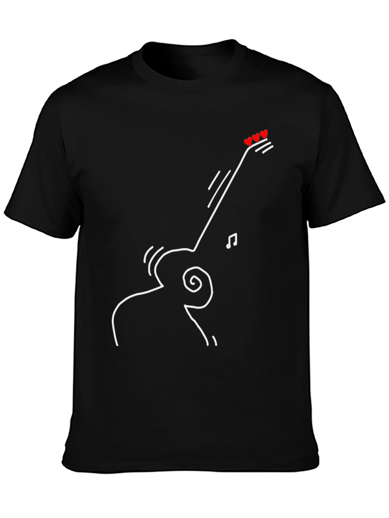 Guitar Heart Tee - Black Graphic T-Shirt