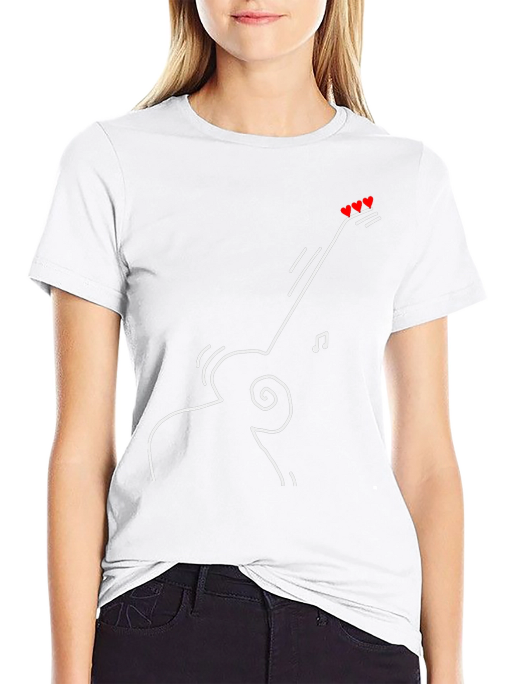 Guitar Heart Tee - Black Graphic T-Shirt