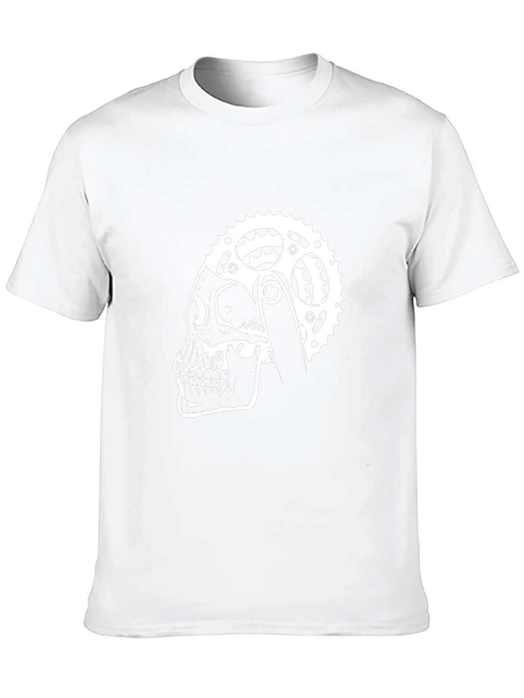 Skull Bike Chain Graphic Tee - Cool Biker Style