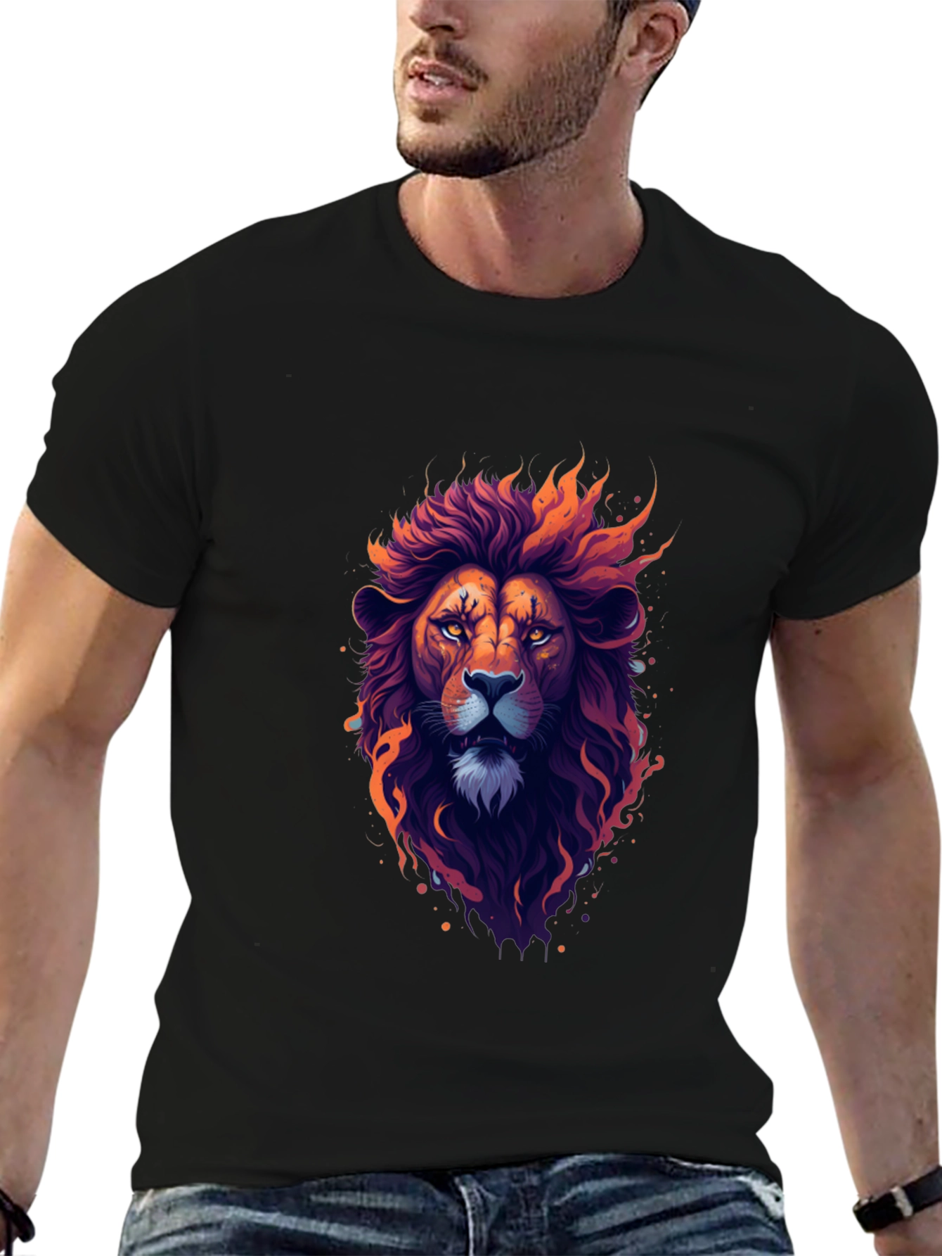 Lion Graphic Tee - Bold Artistic Design