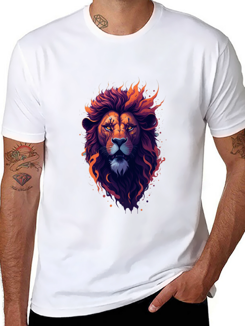 Lion Graphic Tee - Bold Artistic Design