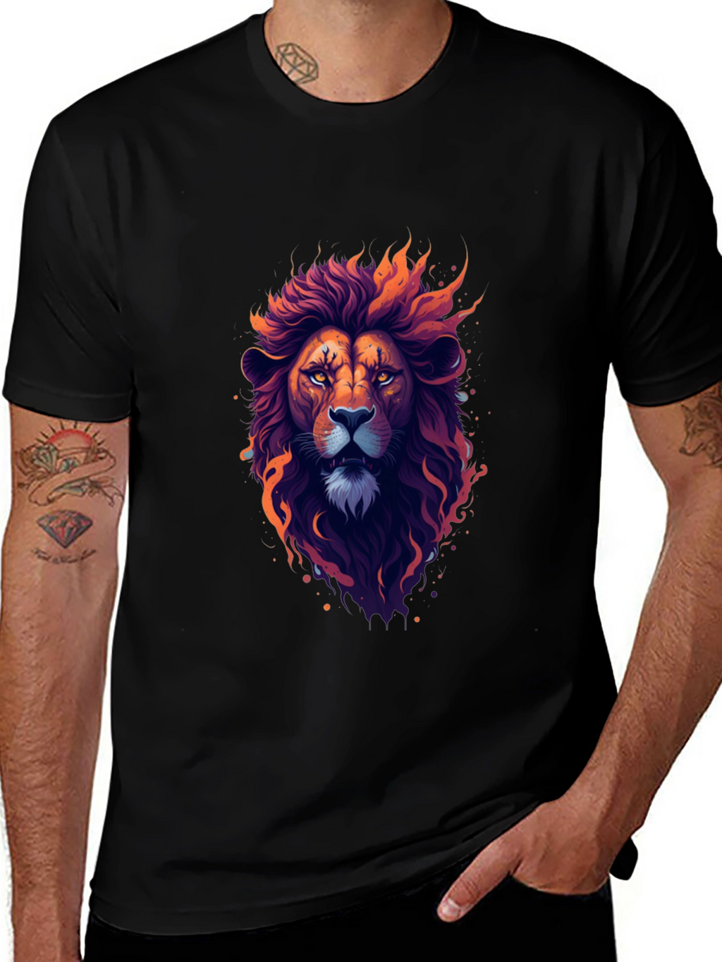 Lion Graphic Tee - Bold Artistic Design