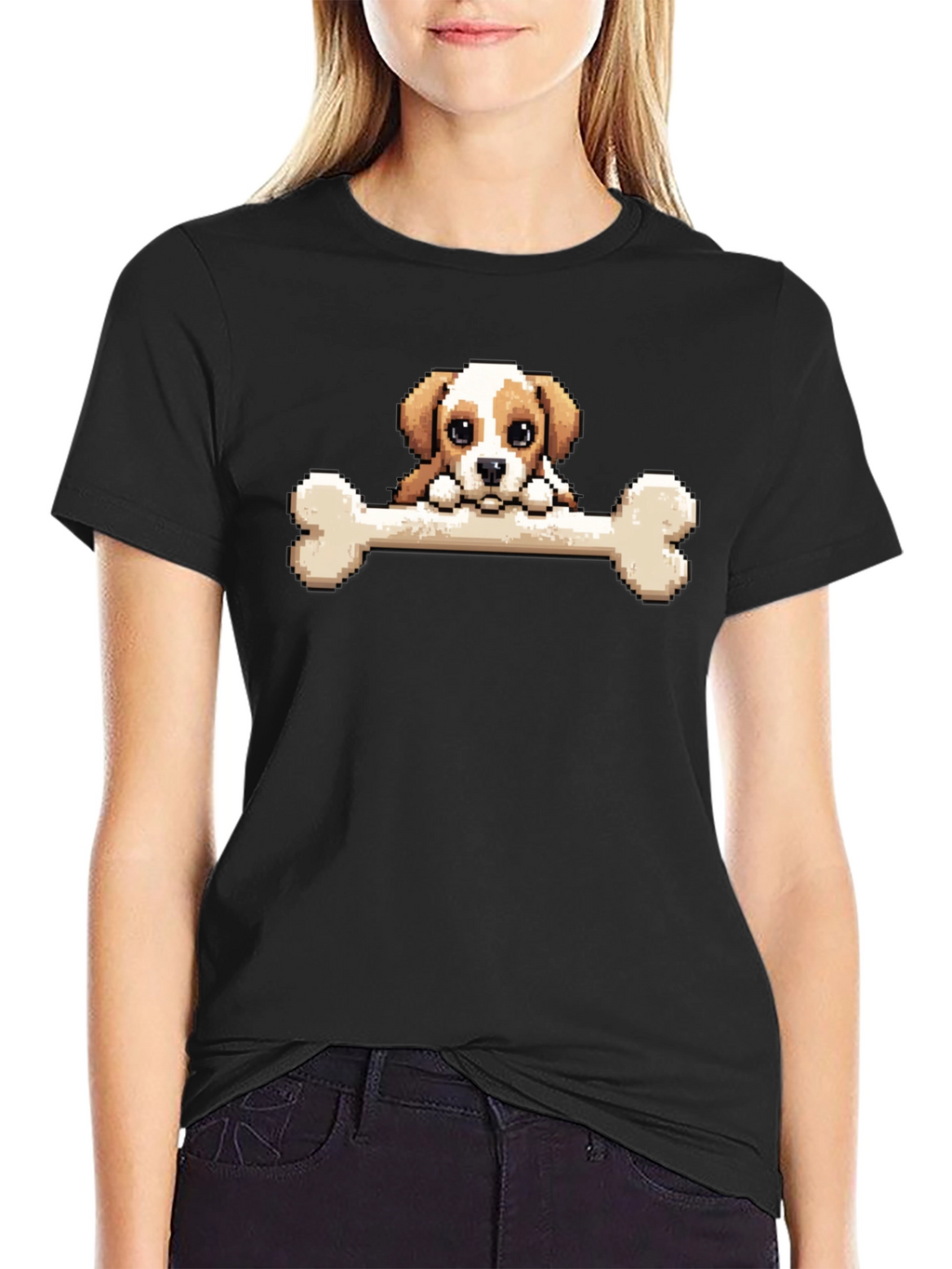 Pixel Dog Bone T-Shirt - Cute Graphic Tee