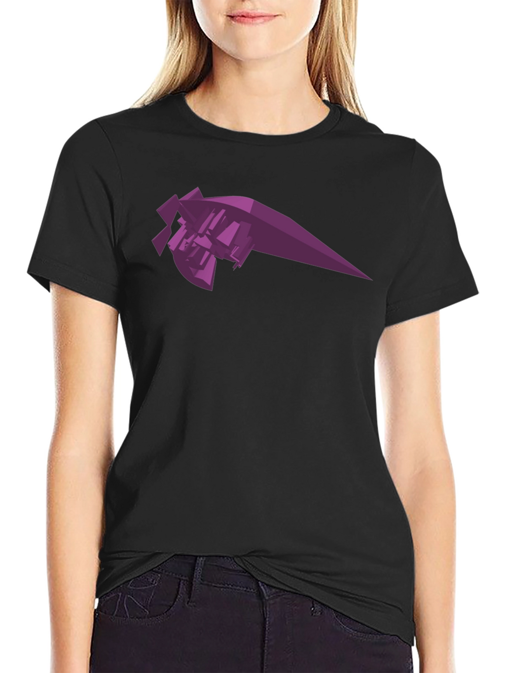 Abstract Geometric Purple Graphic Tee