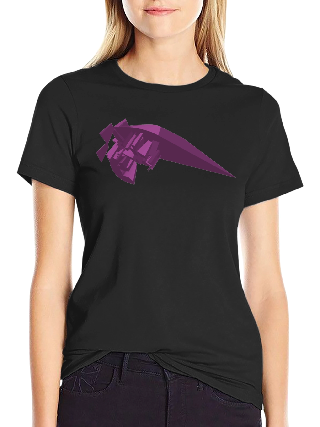 Abstract Geometric Purple Graphic Tee