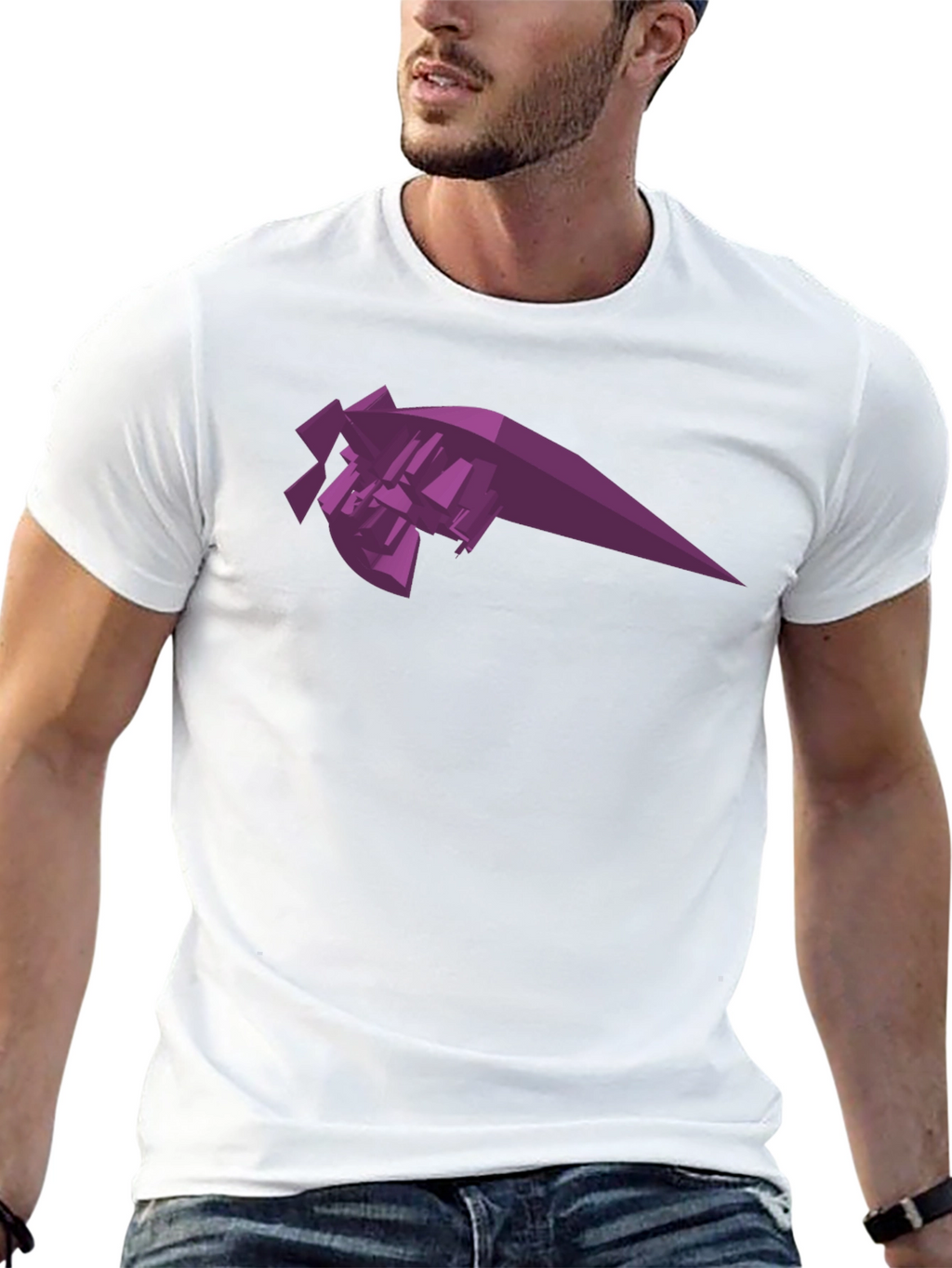 Abstract Geometric Purple Graphic Tee
