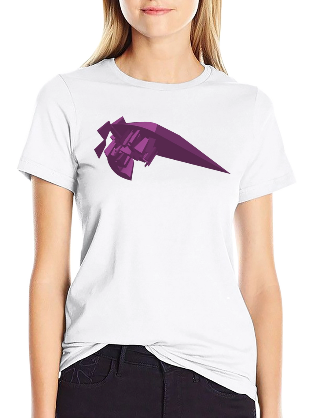 Abstract Geometric Purple Graphic Tee
