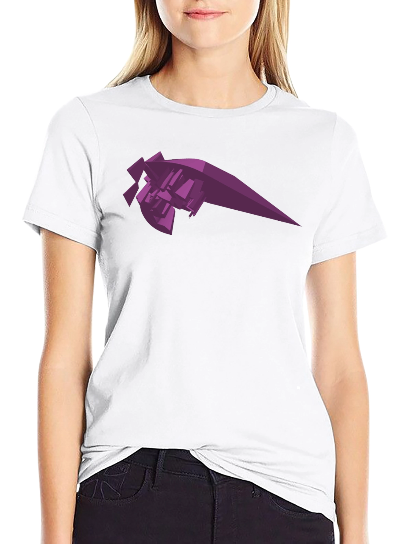 Abstract Geometric Purple Graphic Tee