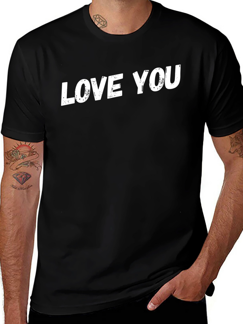 Love You Black T-Shirt - Trendy Casual Wear
