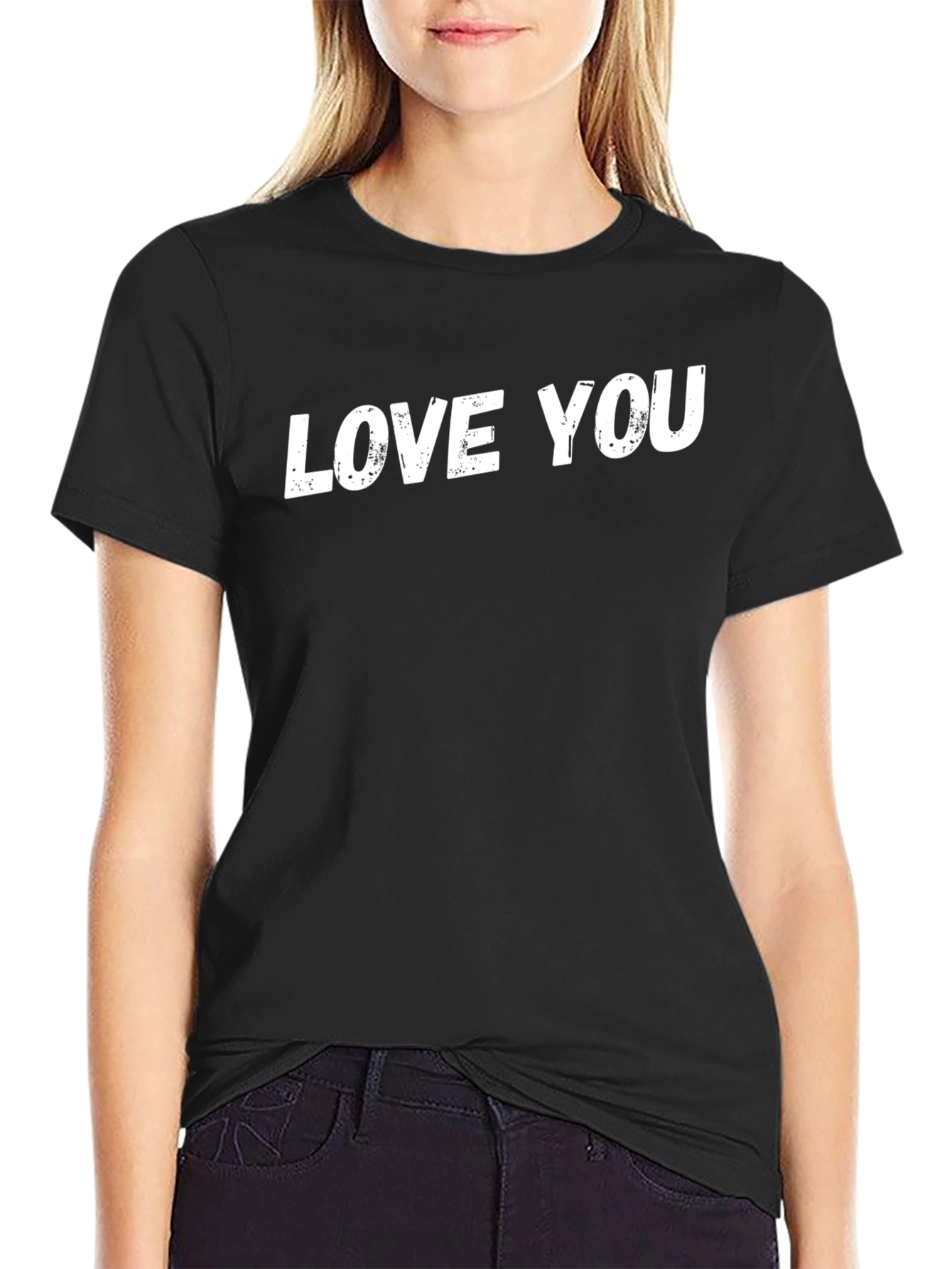Love You Black T-Shirt - Trendy Casual Wear