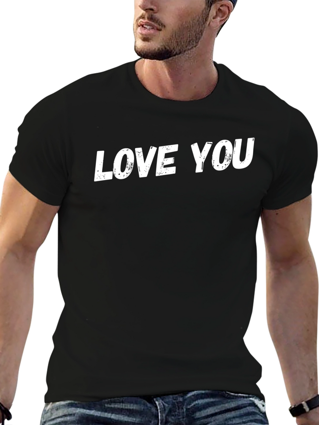 Love You Black T-Shirt - Trendy Casual Wear