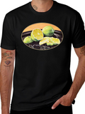 Lime Fruit Graphic Black T-Shirt