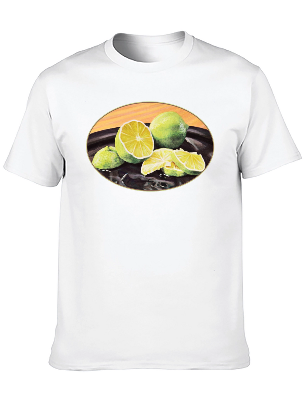 Lime Fruit Graphic Black T-Shirt