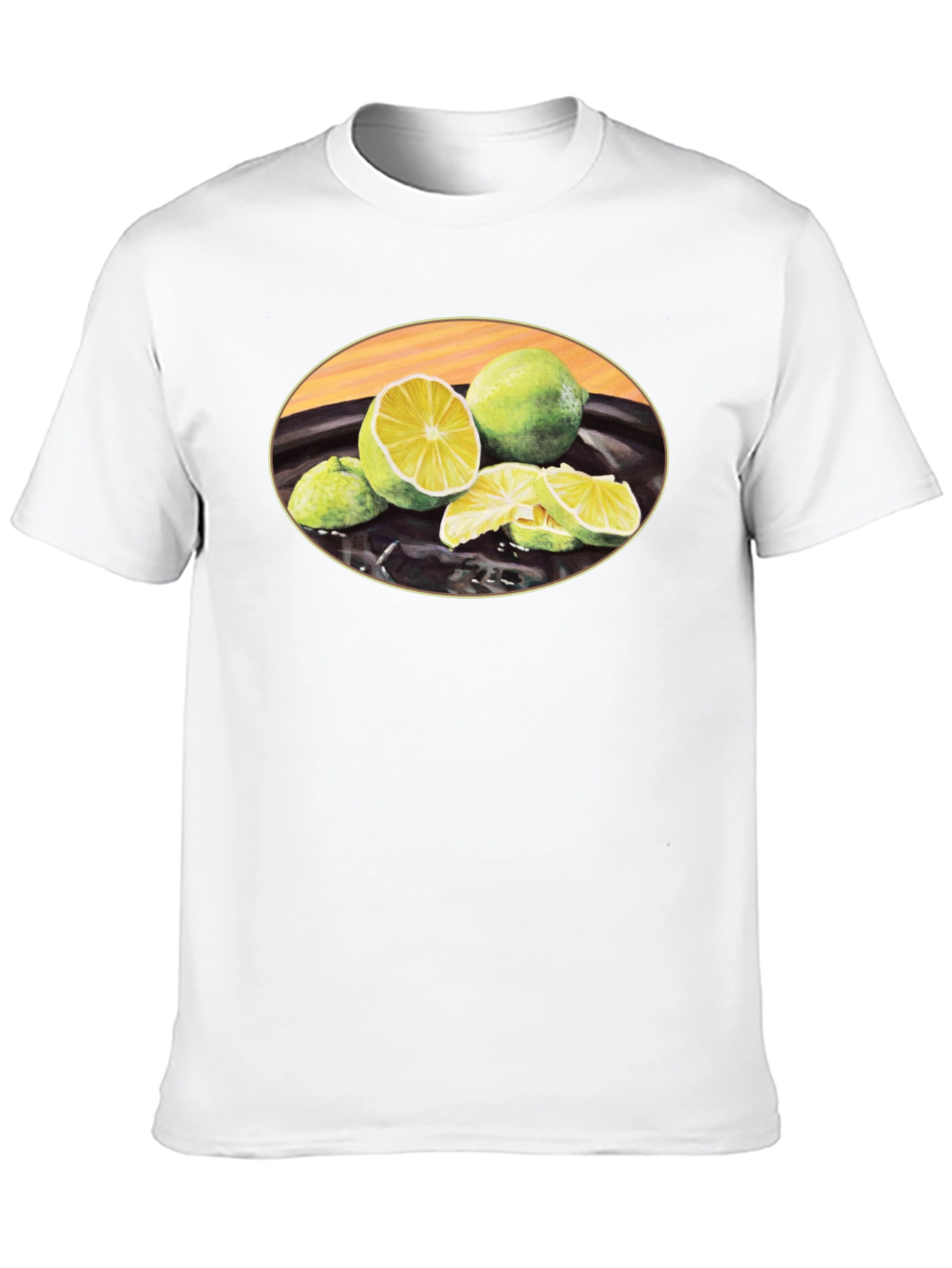 Lime Fruit Graphic Black T-Shirt