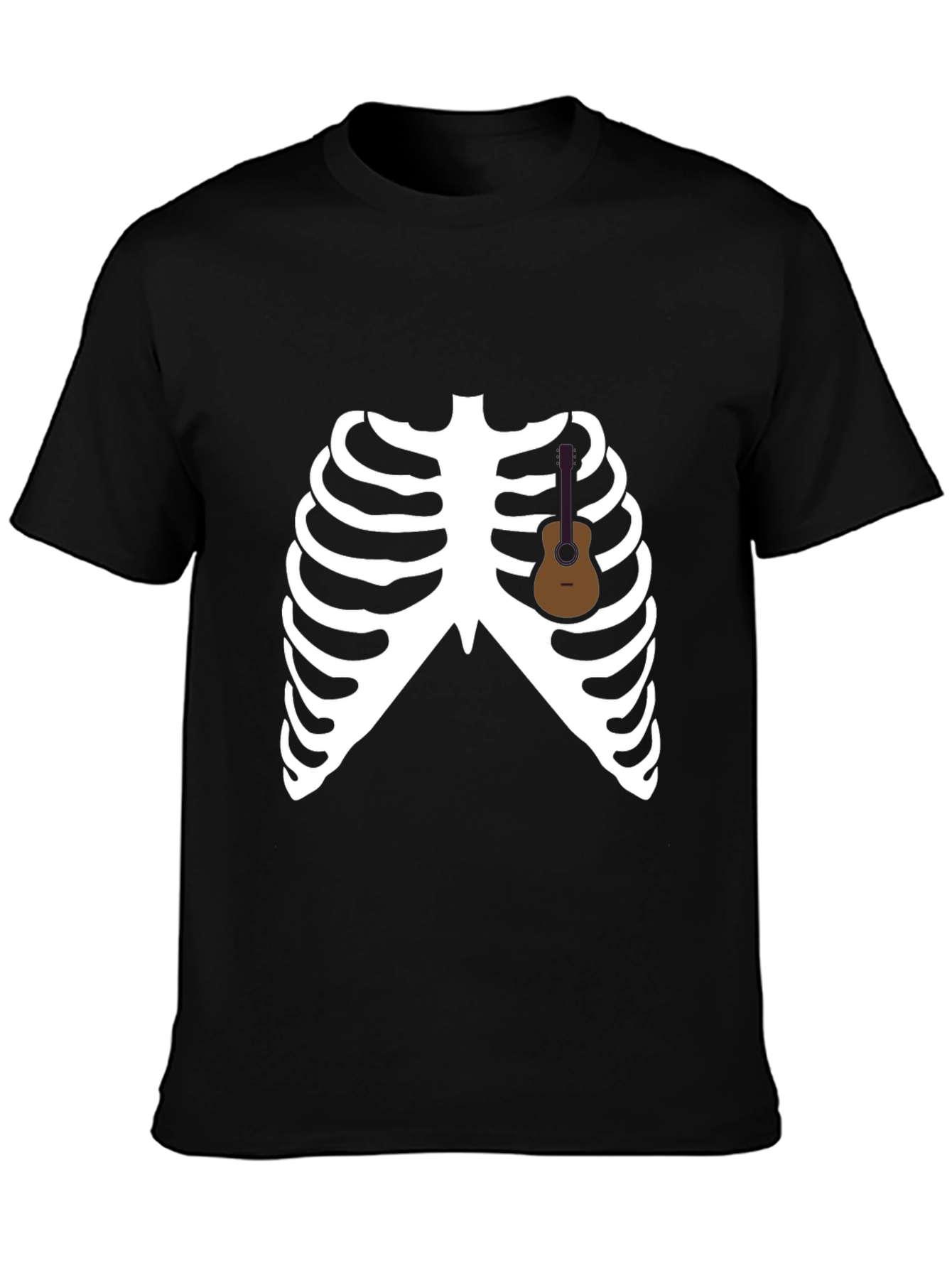 Skeleton Guitar Rib Cage Graphic Tee