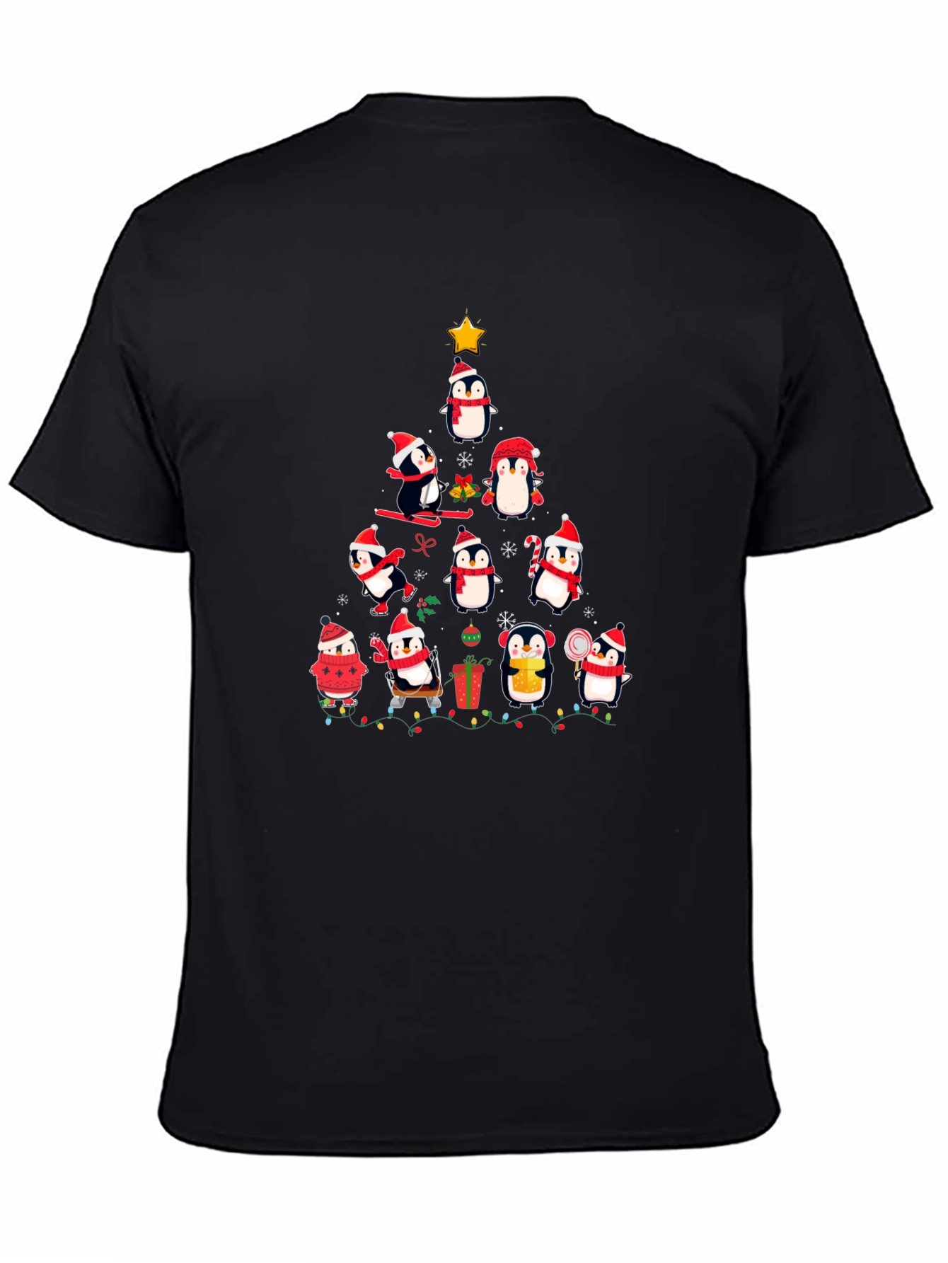 Penguin Christmas Tree Graphic Tee