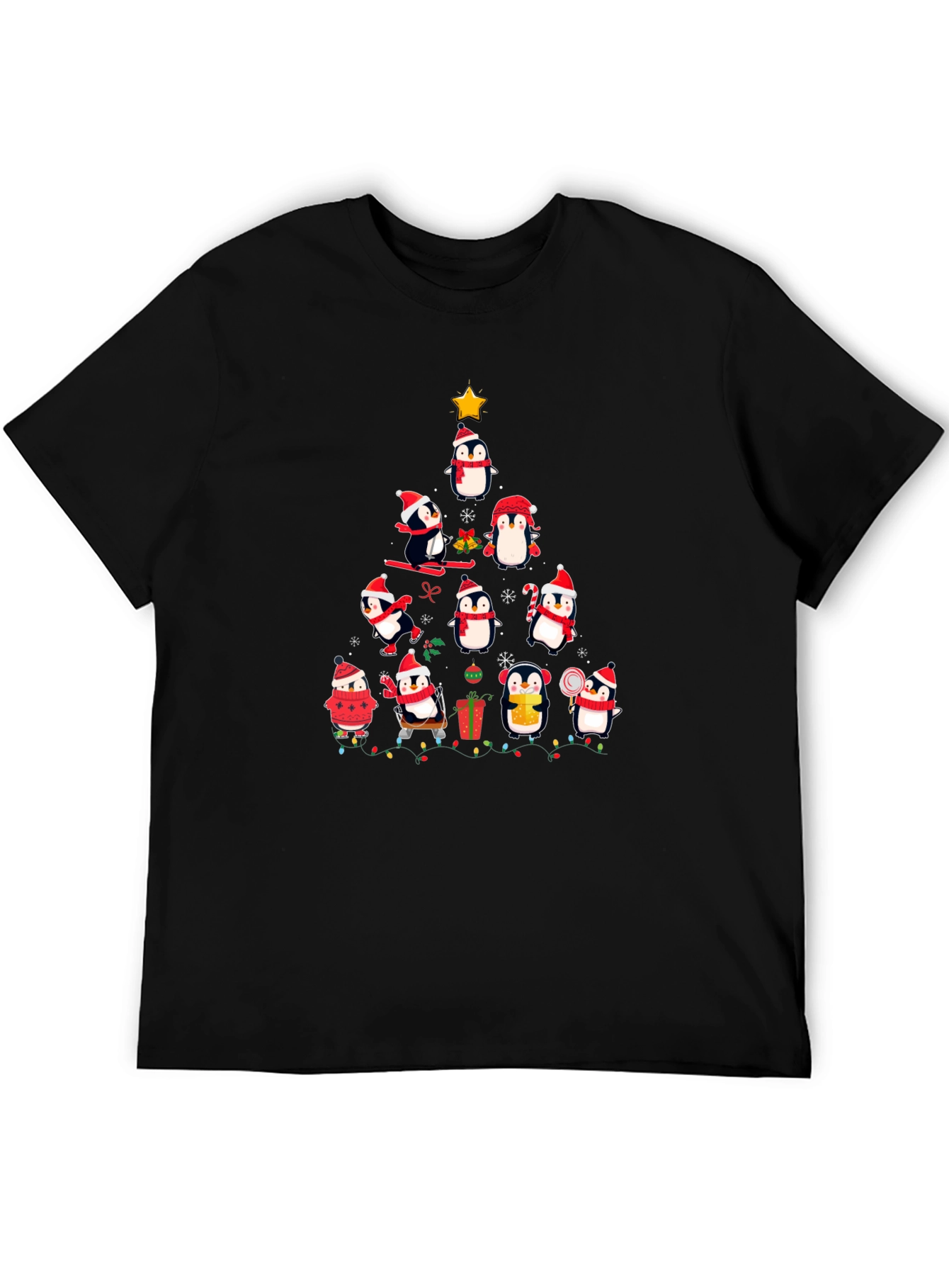 Penguin Christmas Tree Graphic Tee
