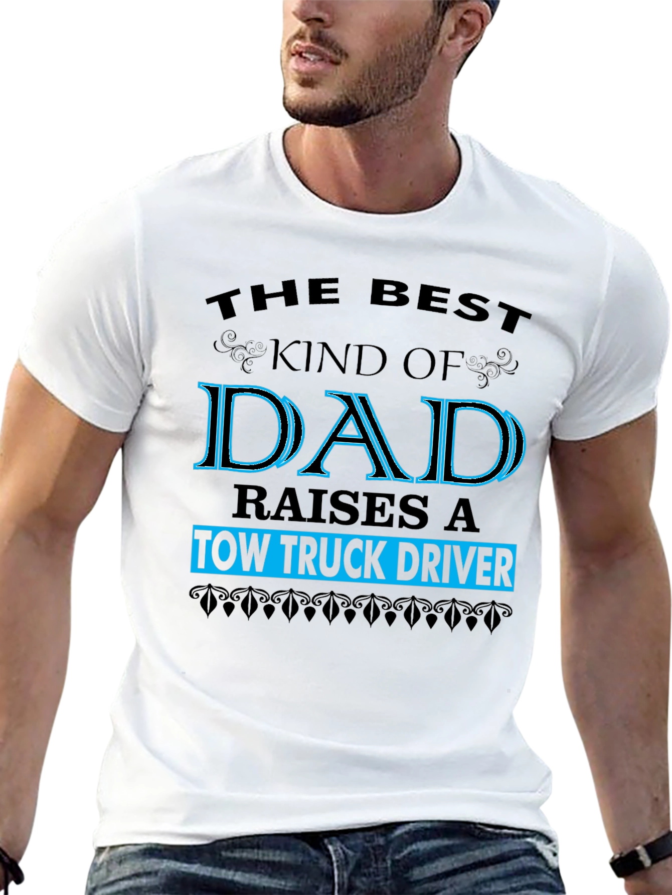 Tow Truck Driver Dad Graphic Tee - Black