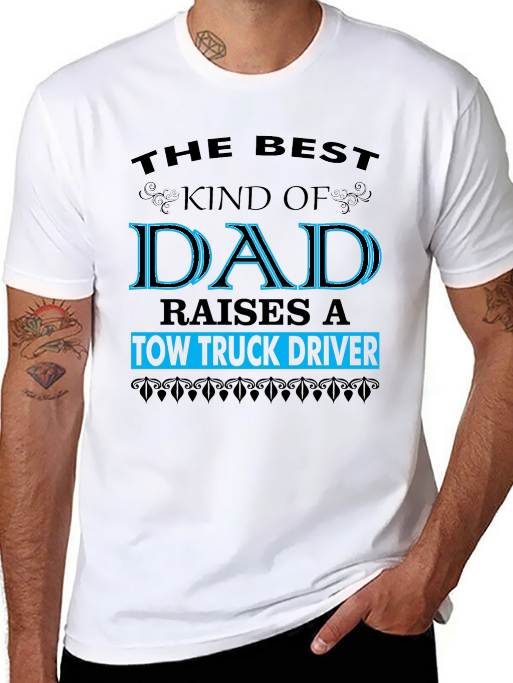 Tow Truck Driver Dad Graphic Tee - Black