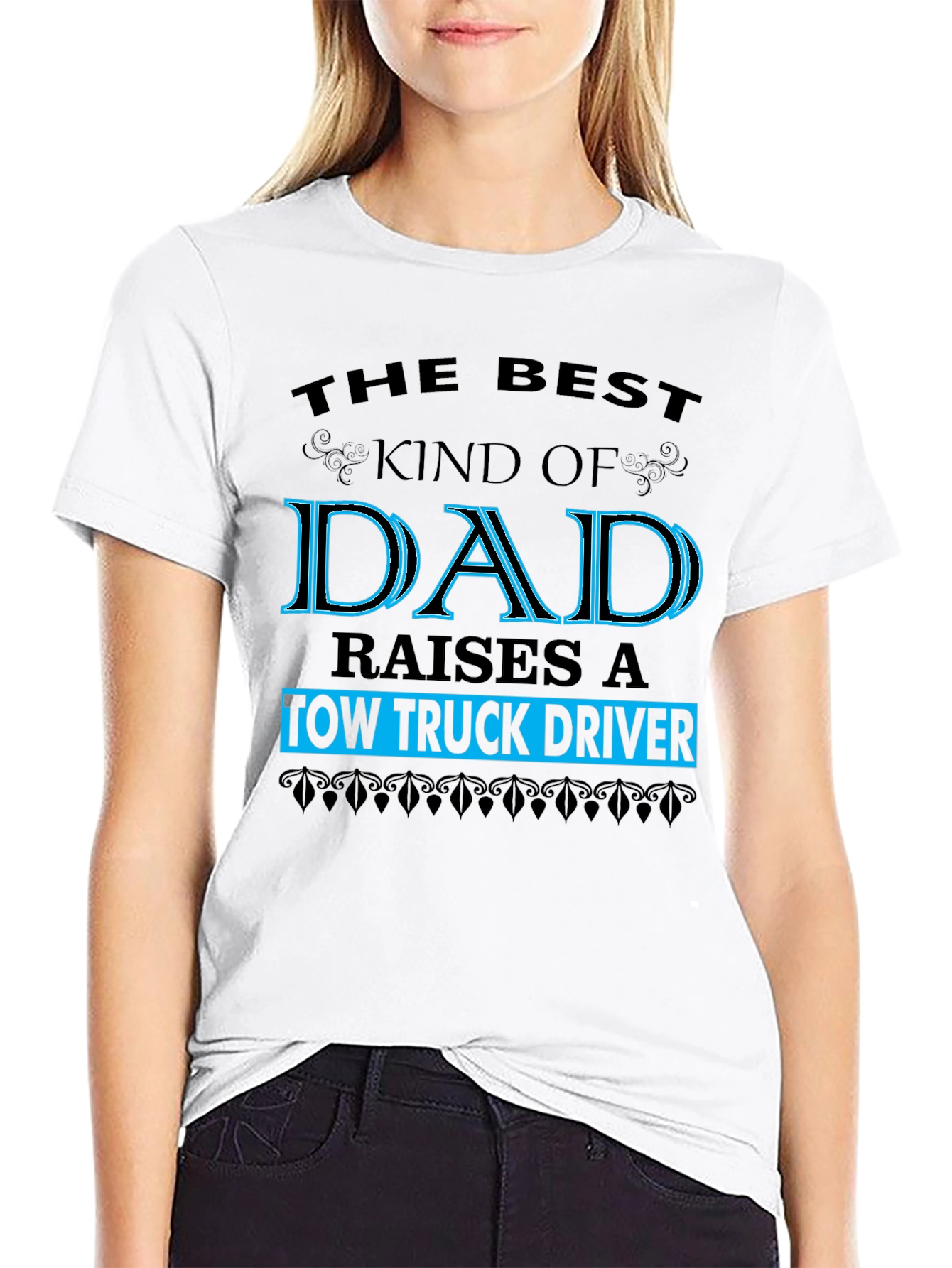 Tow Truck Driver Dad Graphic Tee - Black