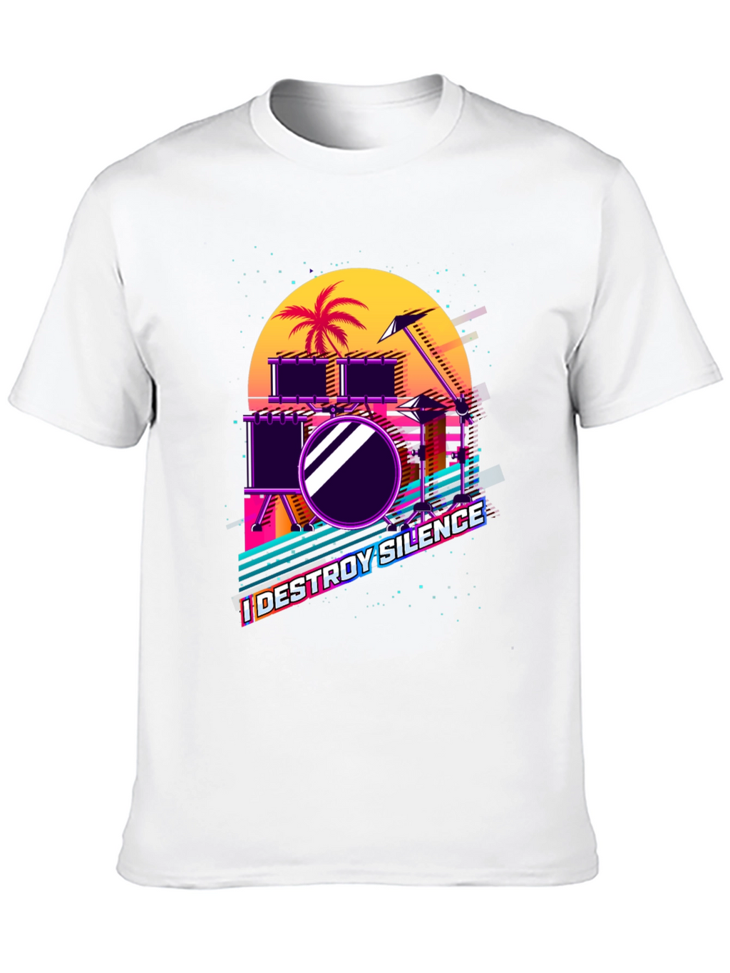 Retro Synthwave Drum Set T-Shirt