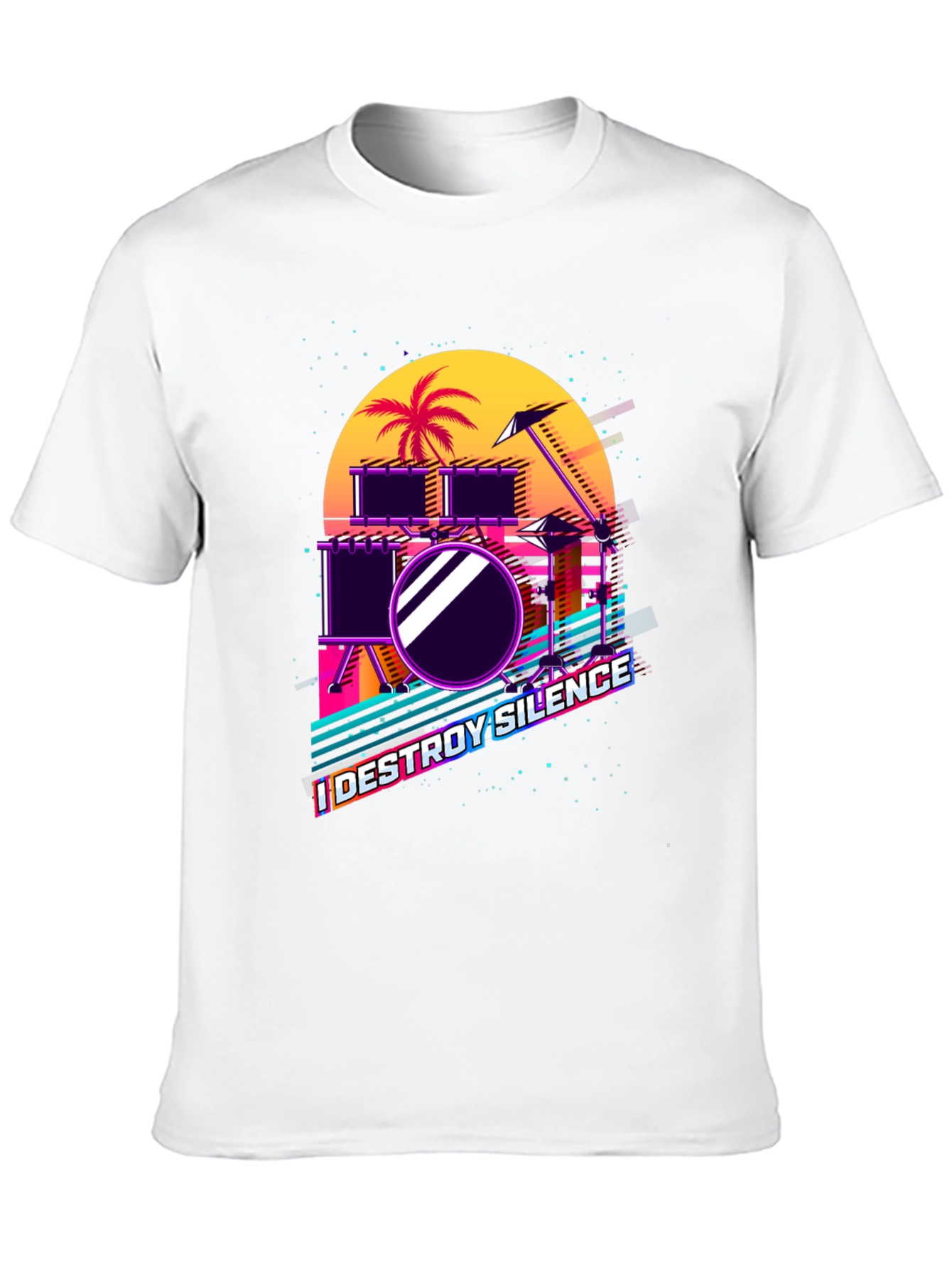 Retro Synthwave Drum Set T-Shirt