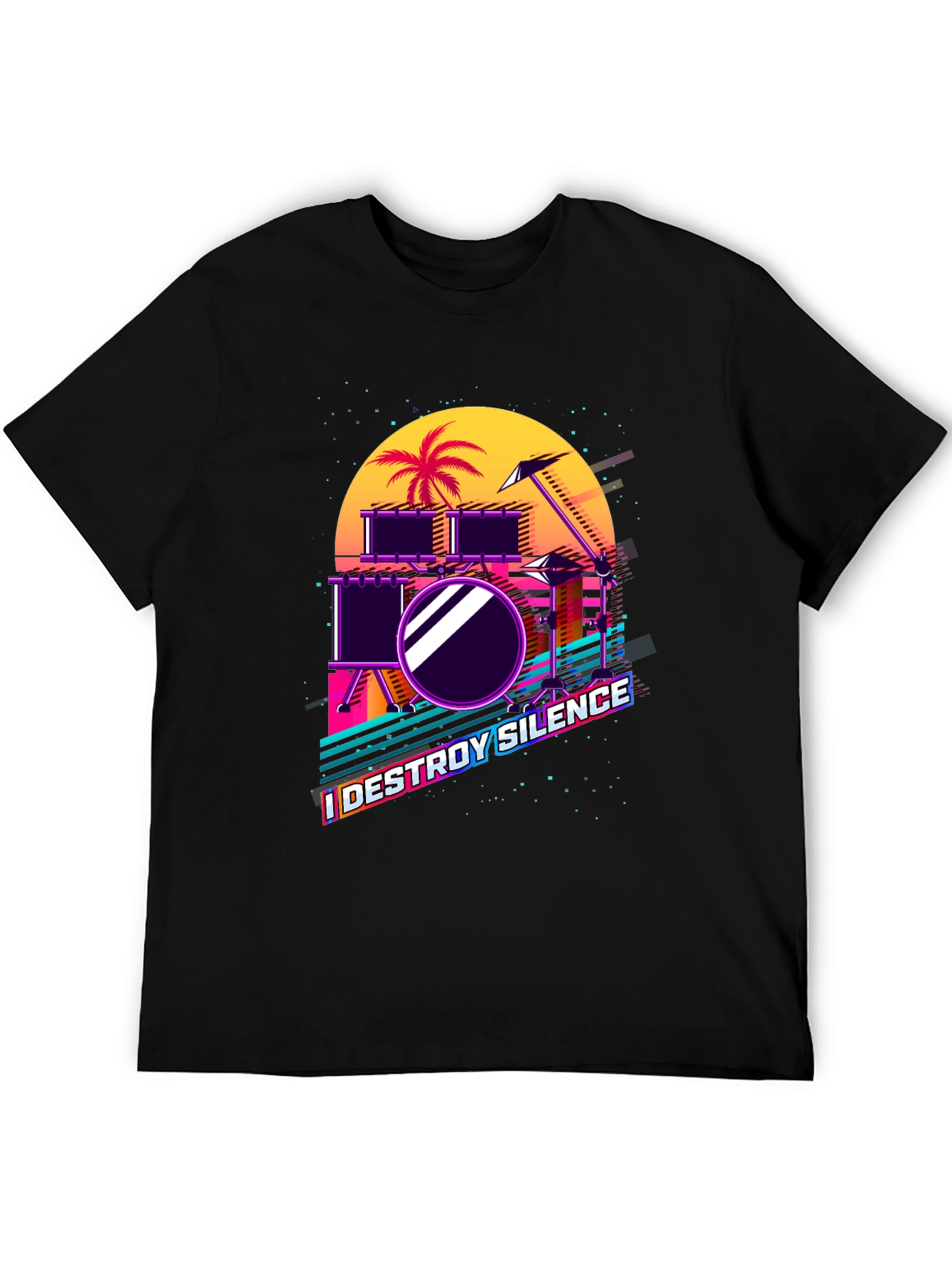 Retro Synthwave Drum Set T-Shirt