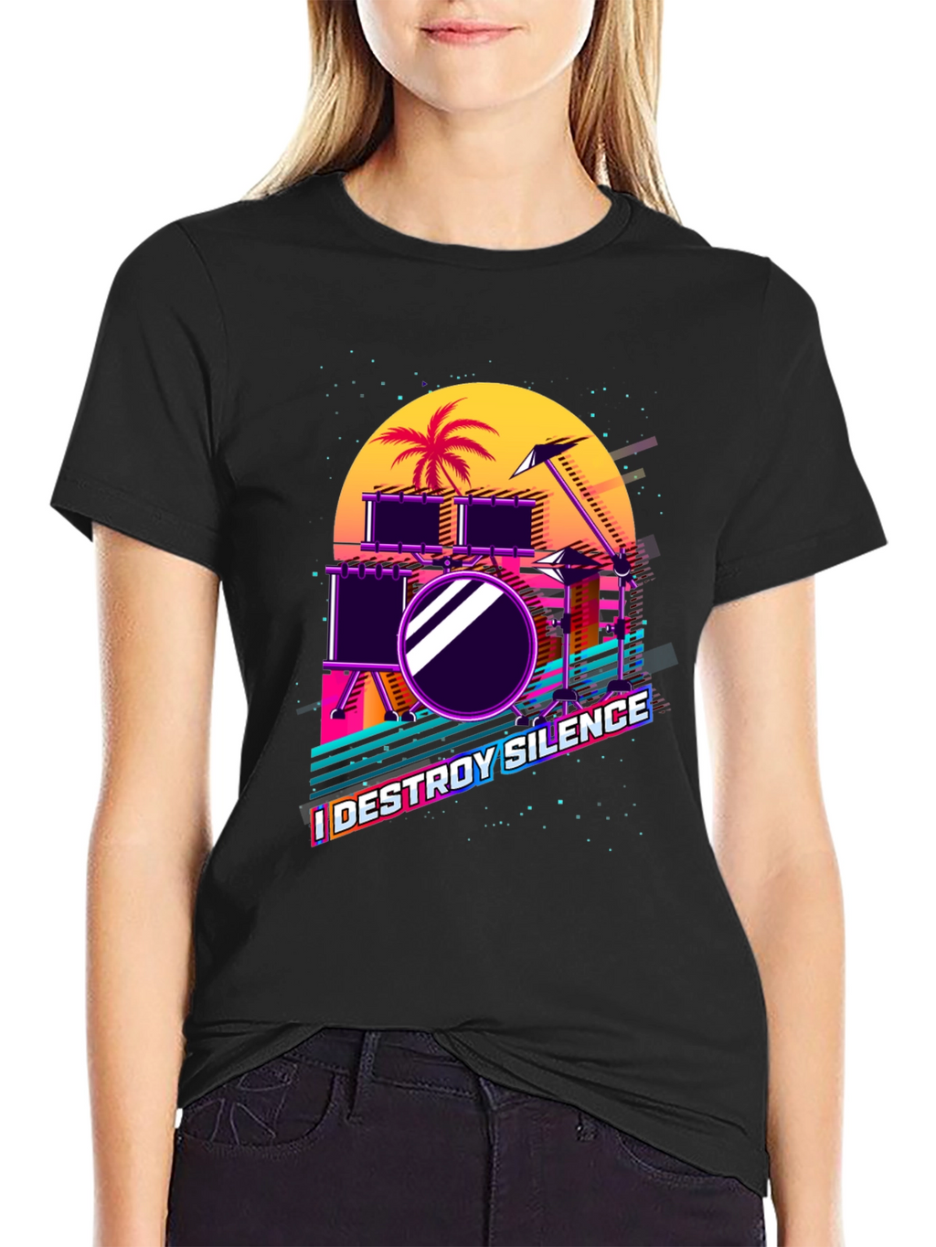 Retro Synthwave Drum Set T-Shirt