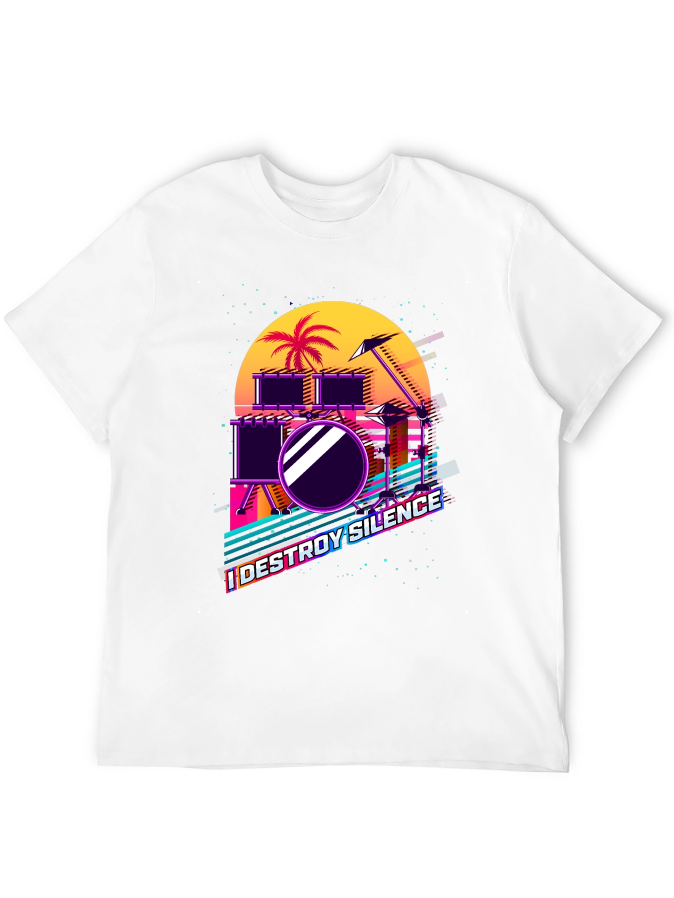 Retro Synthwave Drum Set T-Shirt