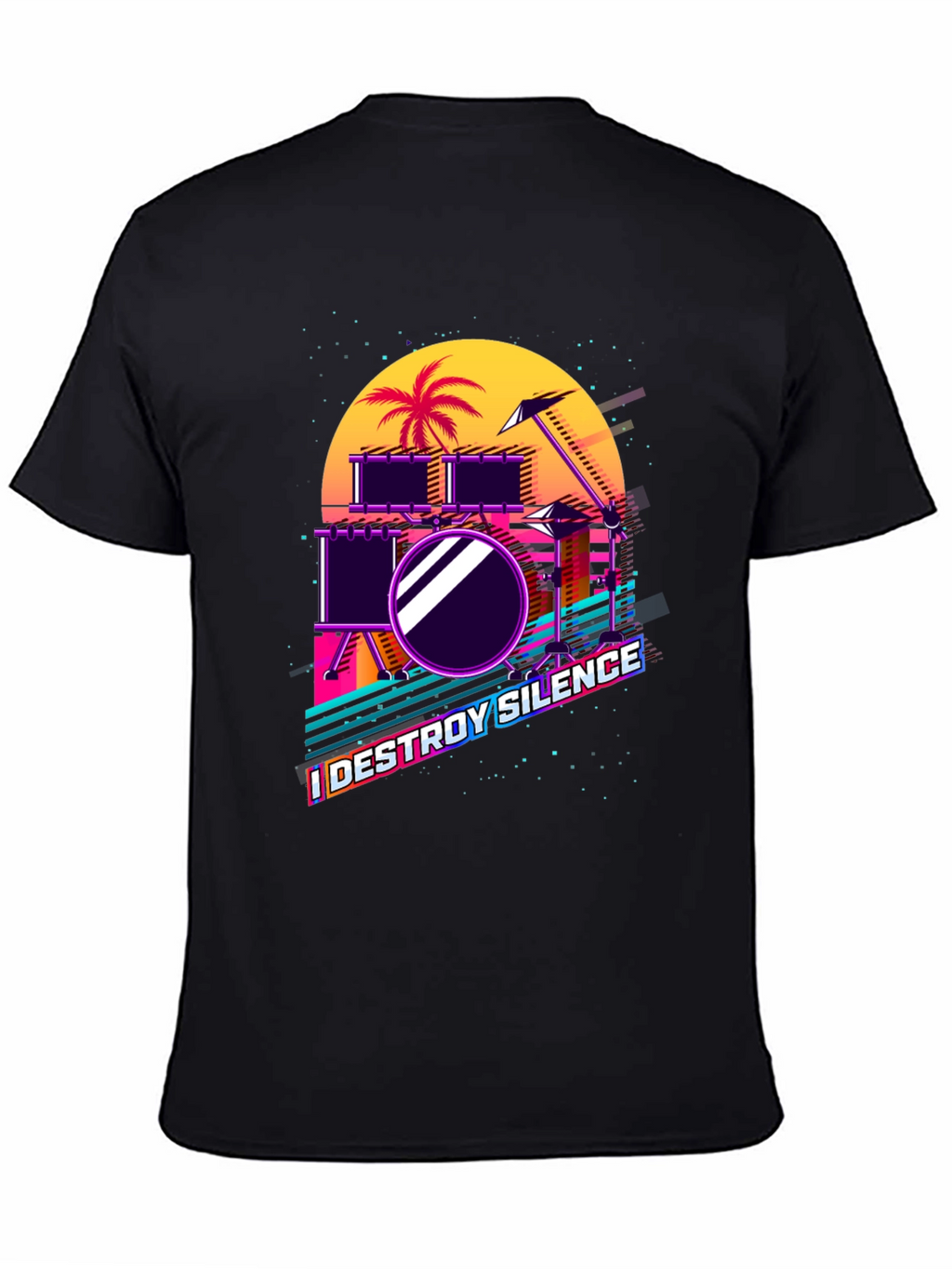 Retro Synthwave Drum Set T-Shirt