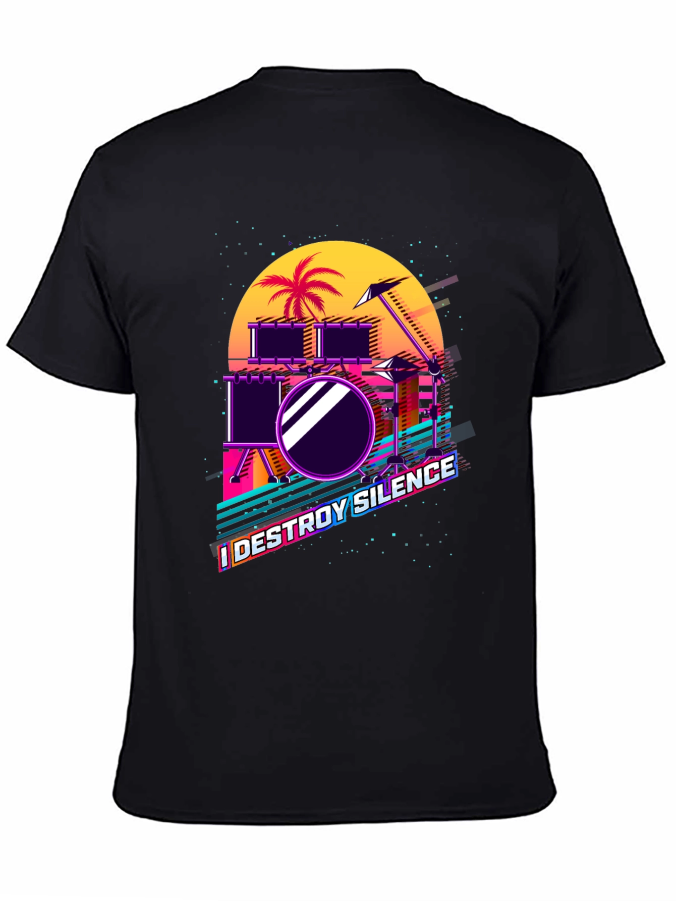 Retro Synthwave Drum Set T-Shirt